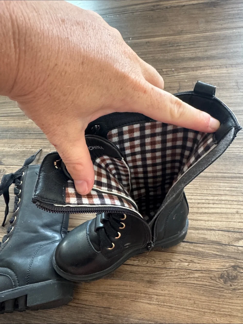 Black Lace-Up Combat Boots - Women's